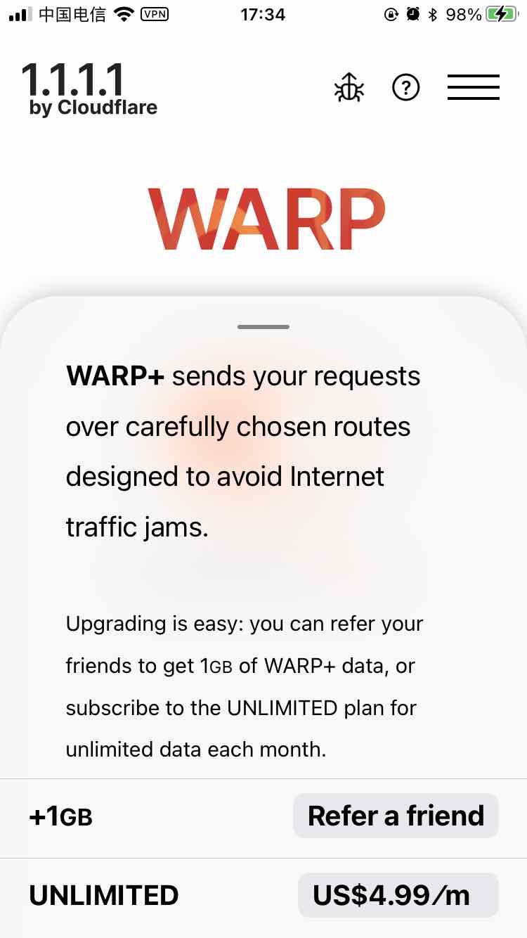 Cloudflare WARP 目前可以在国内直连！
